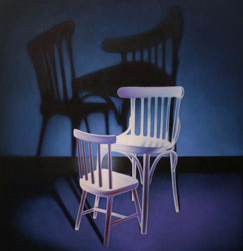 Dialoog 15.  Olie op katoen.  90/ 90 cm.  2025.