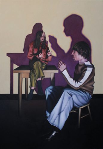 Dialoog 18.  Olie op katoen.  130/ 90 cm.  2025.